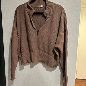 tentree Brown Cowl Neck Sweater